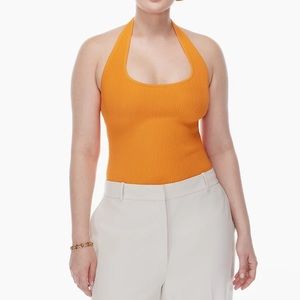 Aritiza -  Sculpt Knit Babaton Backless Orange Halter Top (Never Worn - Medium)